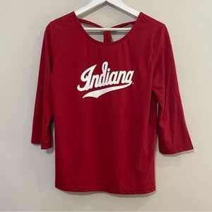 IU Indiana University Hoosiers Tie Back Shirt Red Size Large
